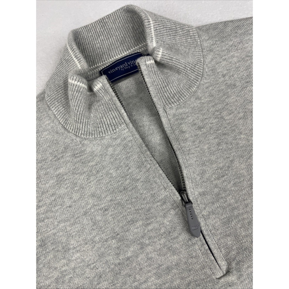 Vineyard Vines Men's Boathouse Quarter Zip Light Gray Heather Size XL